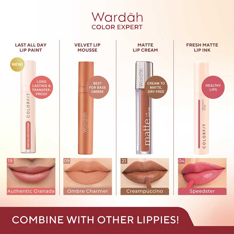 WARDAH Colorfit Last All Day Lip Paint 06 - Infinite Coral | 4.2 gr