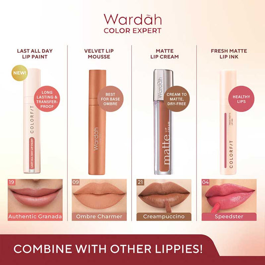 WARDAH Colorfit Last All Day Lip Paint 06 - Infinite Coral | 4.2 gr