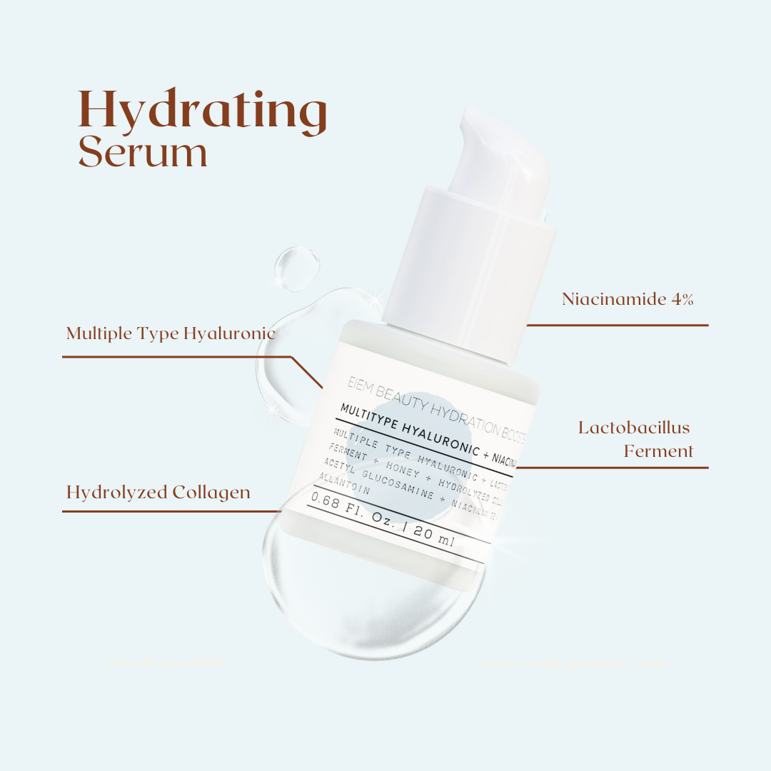 EIEM Beauty Hydration Booster Serum, Multiple Hyaluronic + Niacinamide 4%  | 20ml