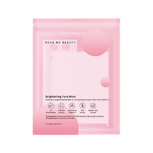 Dear Me Beauty Brightening Face Mask 2% Niacinamide + Vitamin C + Centella Asiatica + Lychee Extract