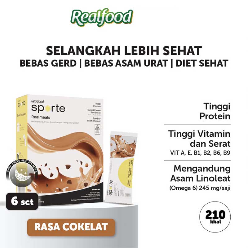 Realfood Sporte Realmeals Sereal Protein Bird's Nest - Cokelat (6 pcs) | 6 X 50gr