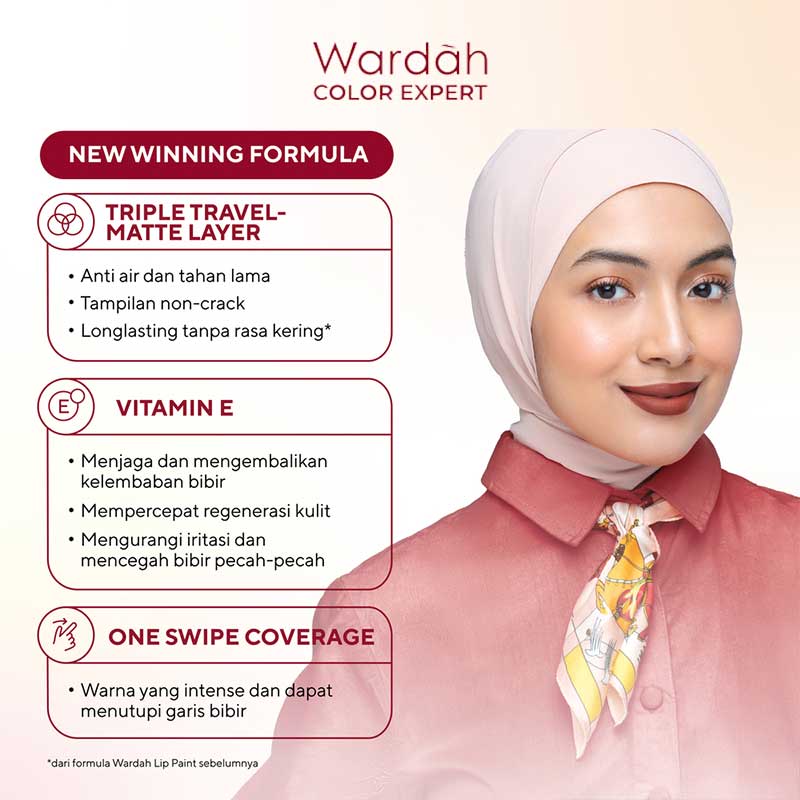 WARDAH Colorfit Last All Day Lip Paint 06 - Infinite Coral | 4.2 gr