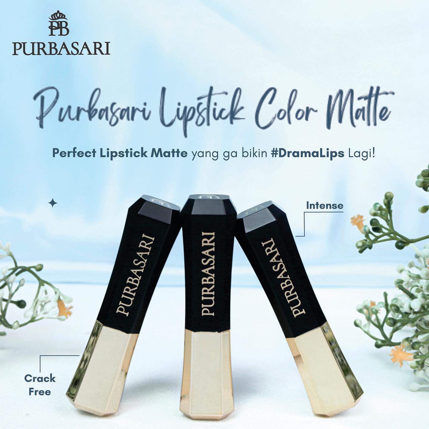 Purbasari Lipstick Color Matte 86 Topaz | 2,6 g