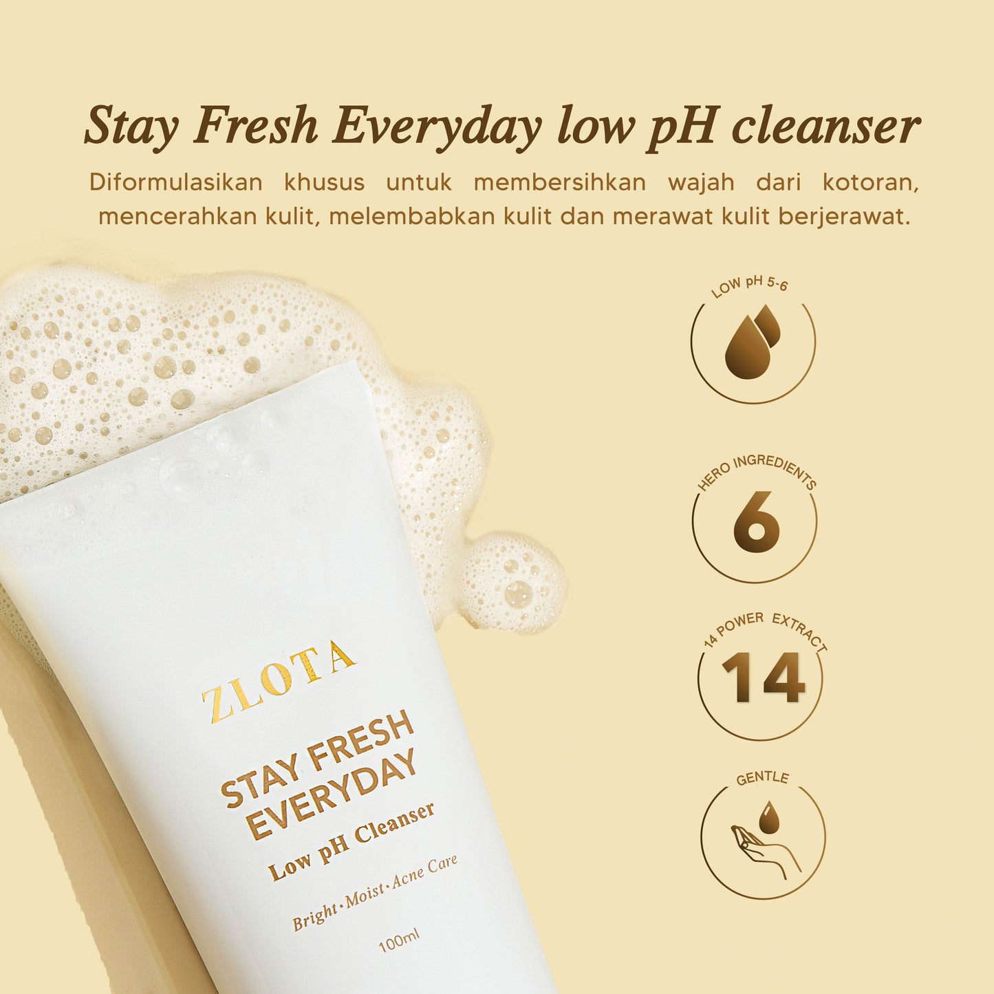 ZLOTA Stay Fresh Everyday Low pH Cleanser 100ml