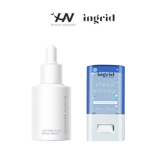 [Combo] Ingrid UV Stick Sunscreen + Histoire Naturelle Lactobacillus Refine Serum I (30 ml)