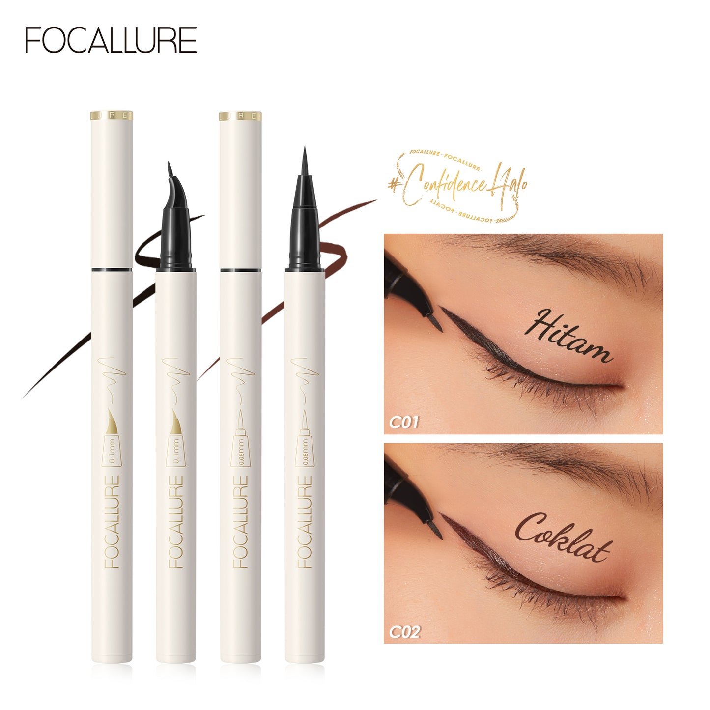 Focallure Long Lasting Waterproof Liquid Eyeliner FA200 Fuzz #1