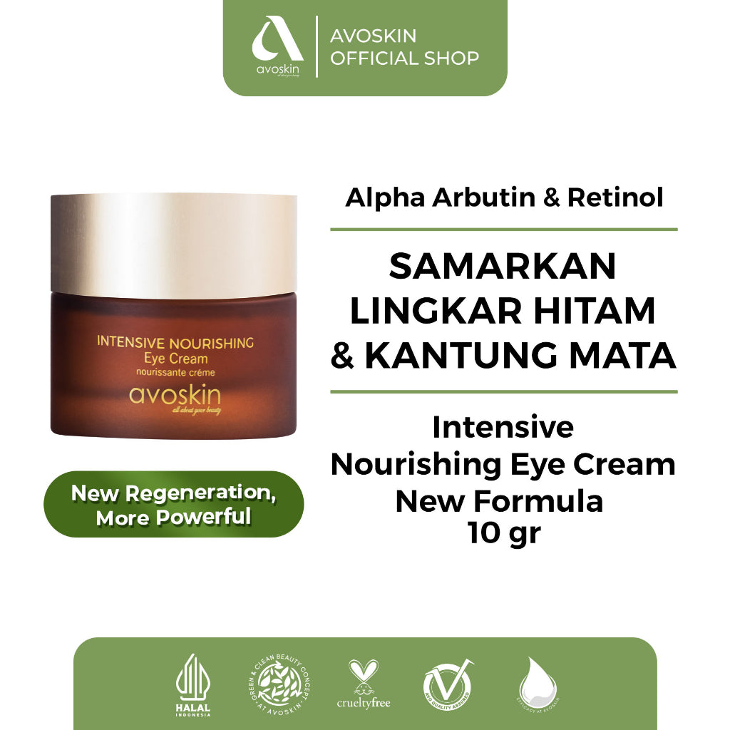 AVOSKIN Intensive Nourishing Eye Cream Alpha Arbutin + Squalane + Kojic Acid + Retinol + Peptide + Edelweiss Extract | 10 gr