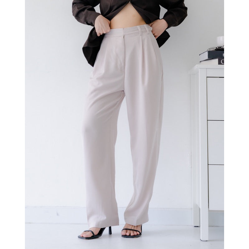 POÃME MARGO PANTS| HIGHWAISTED STRAIGHT LEG PANTS | Grey,L