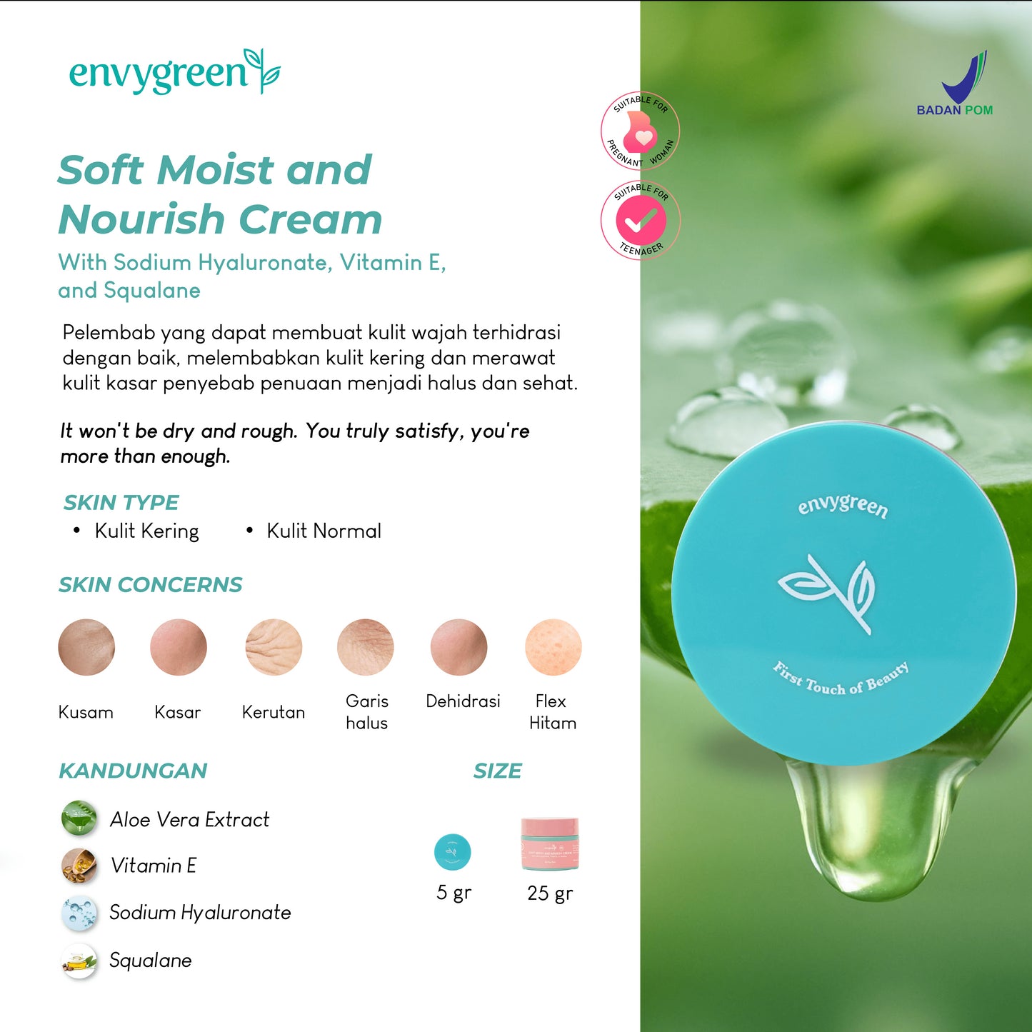 Envygreen Soft Moist And Nourish Cream | 5 g