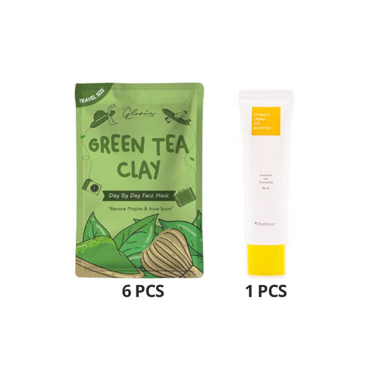 COMBO 6+1 Mask By Lea Masker Greentea | 10g FREE Bellflower