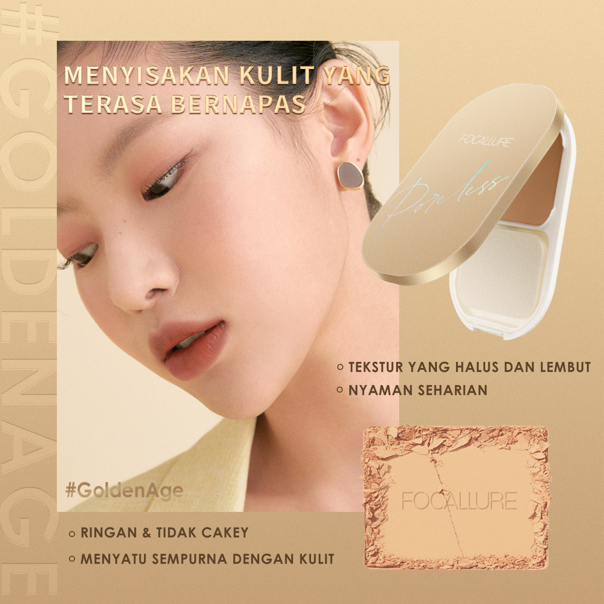 Focallure Lasting Poreless Compact Powder FA206 - 201