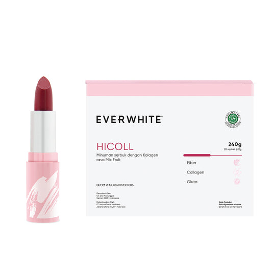 [Combo] Everwhite Hicoll Drink Brightening Booster (20Sachet) + [Free] Pinkberry Lip Moist It's Wine