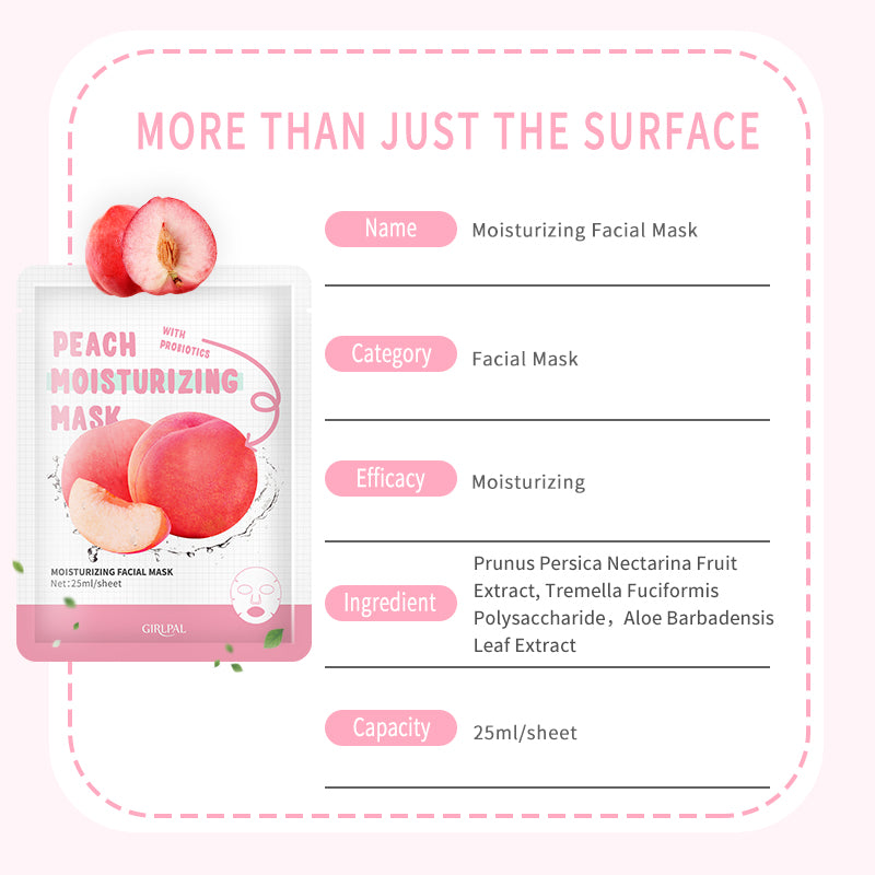 Girlpal Peach Moisturizing Face Sheet Mask