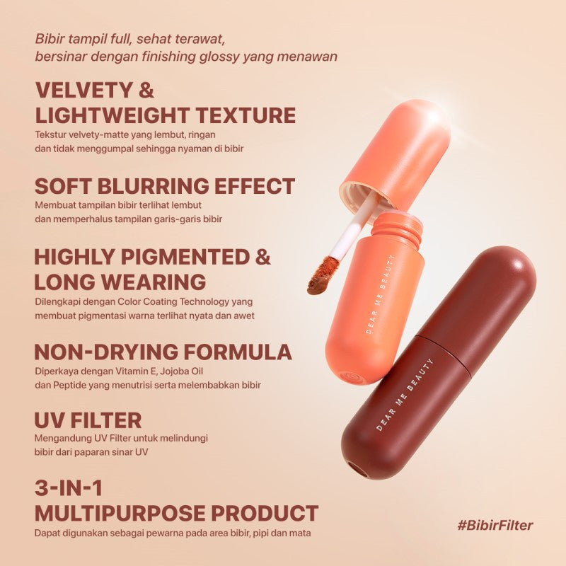 Dear Me Beauty Velvet Lip Tint - Dear Aulia (Fresh Coral)