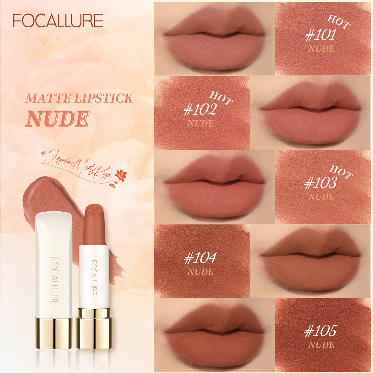 Focallure Pure Matte Lipstick FA203 #104