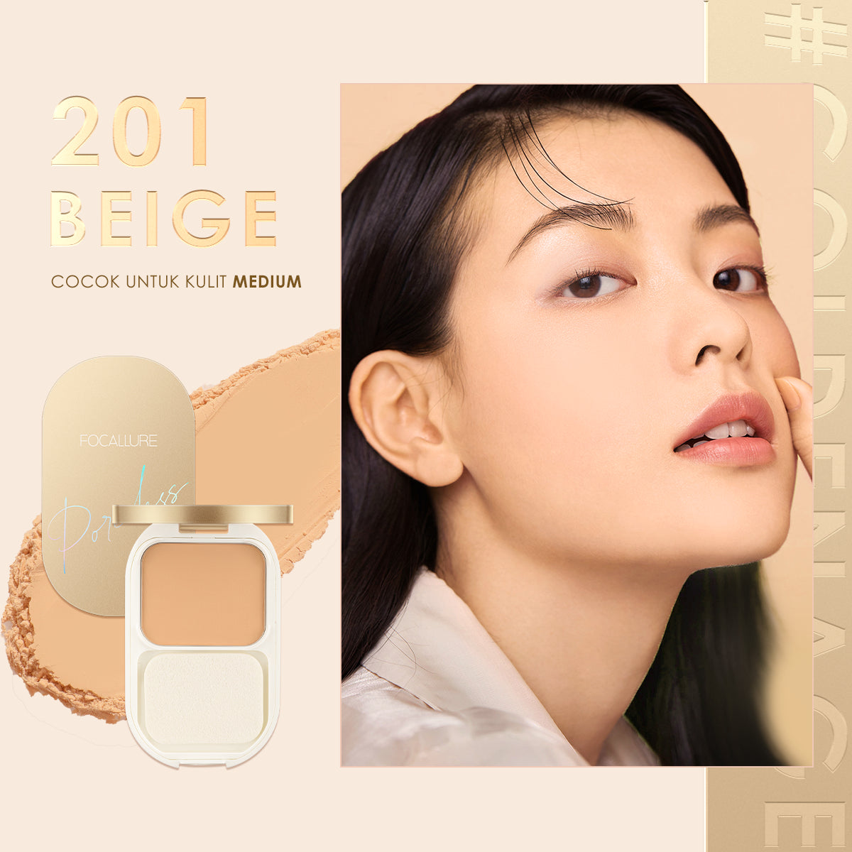 Focallure Lasting Poreless Compact Powder FA206 - 201