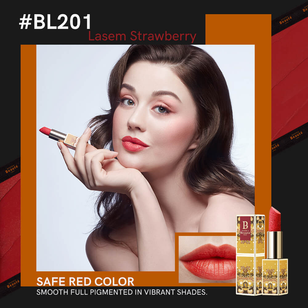 Premiere Beaute Batik Long Lasting Matte Velvet Lipstick Lasem Strawberry