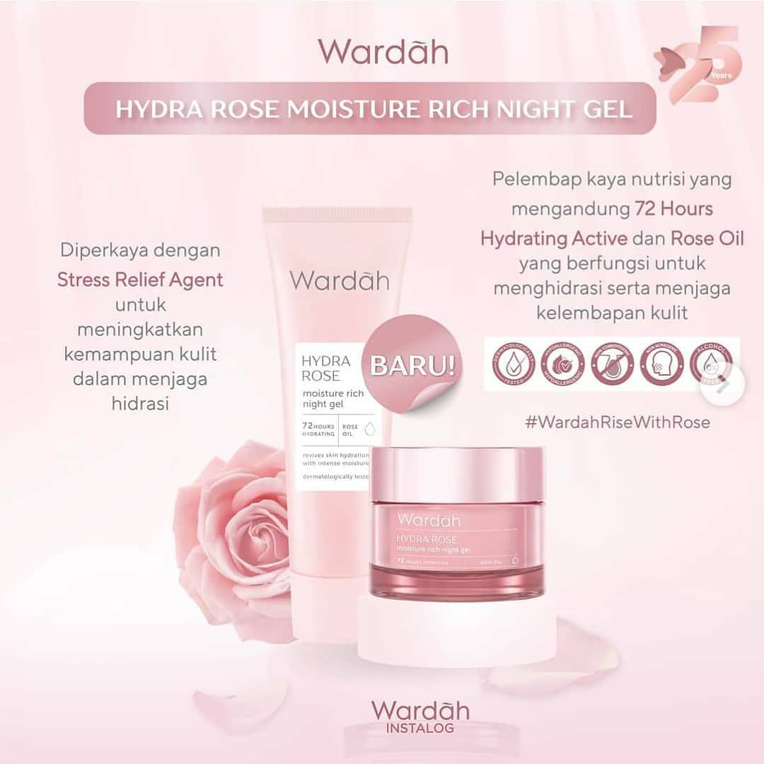 Wardah Hydra Rose Moisture Rich Night Gel | 40 g