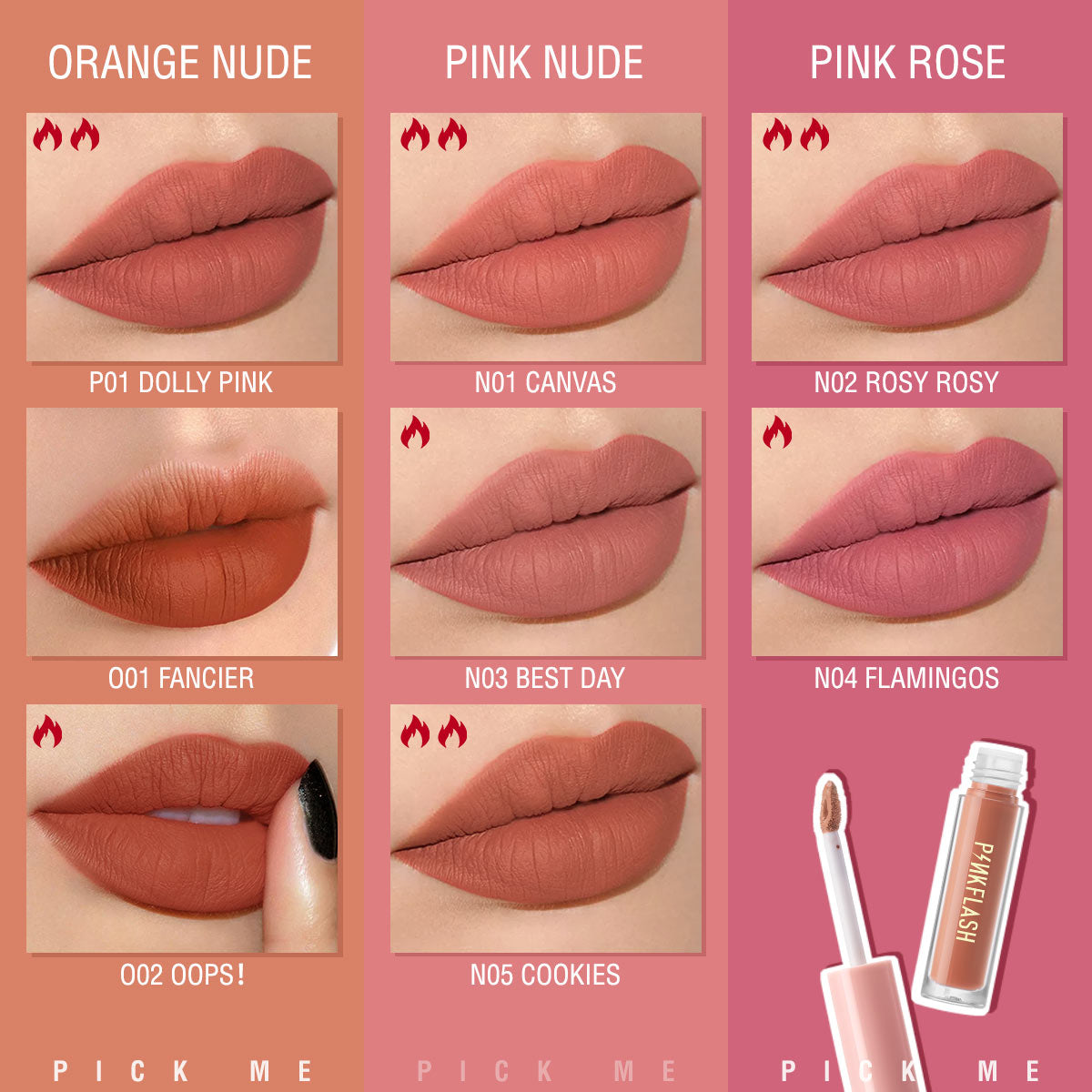 Pinkflash L01 Lasting Matte Lipcream - P01