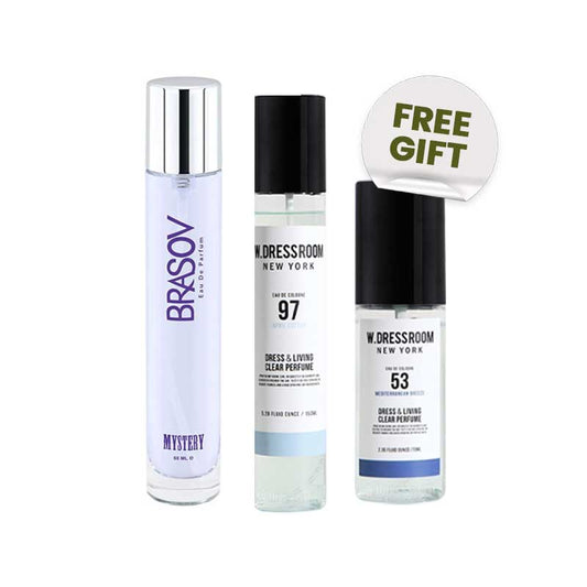 COMBO 2+1 Brasov EDP Mystery (Ungu) | 50 ml & WDressroom No. 97 April Cotton - 150 ml FREE Tester W Dressroom