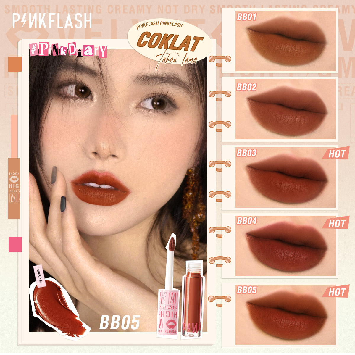 Pinkflash Silky Velvet Lip Cream PF-L04 BB01