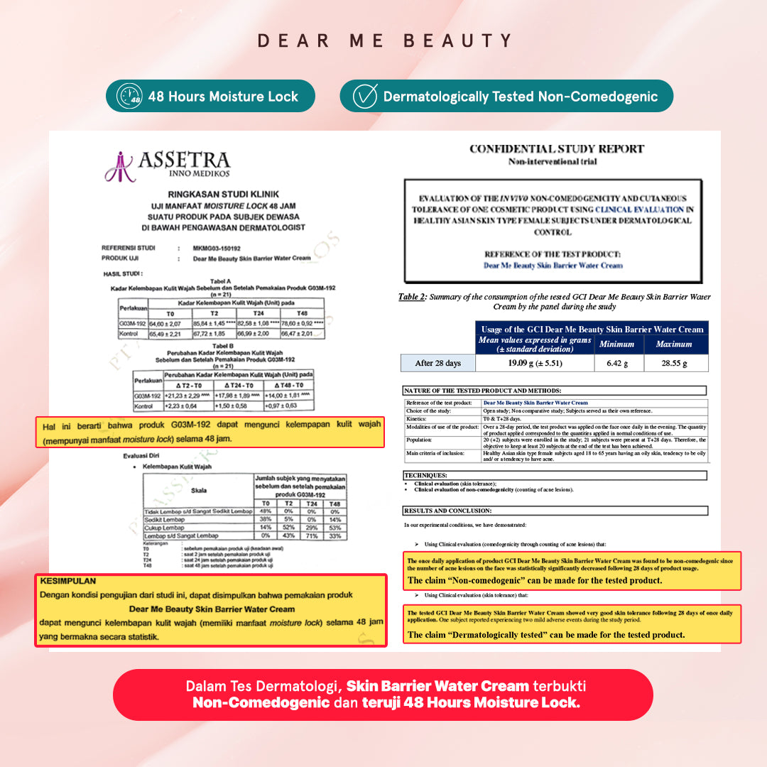 Dear Me Beauty Skin Barrier Water Cream - Improved Formula & New Packaging | 30 g