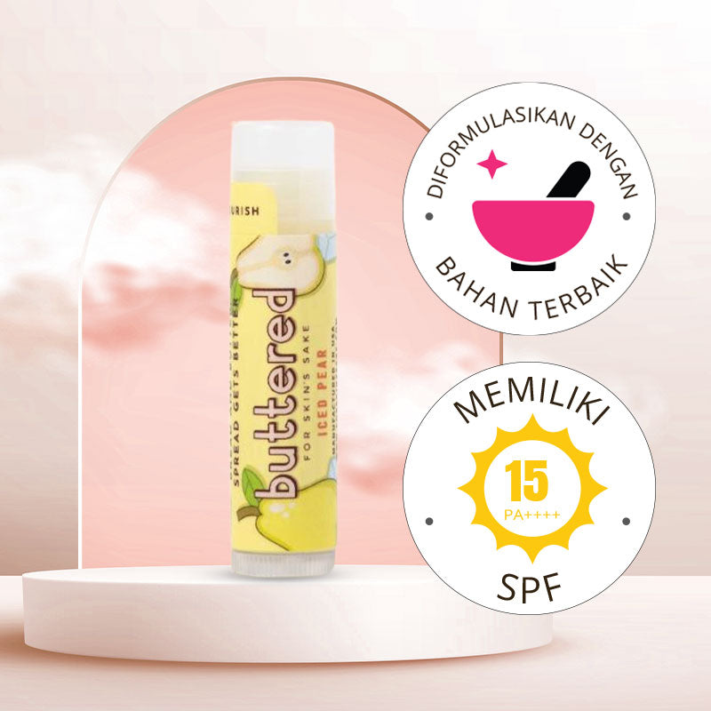 Buttered Premium Lip Balm SPF 15 - Iced Pear