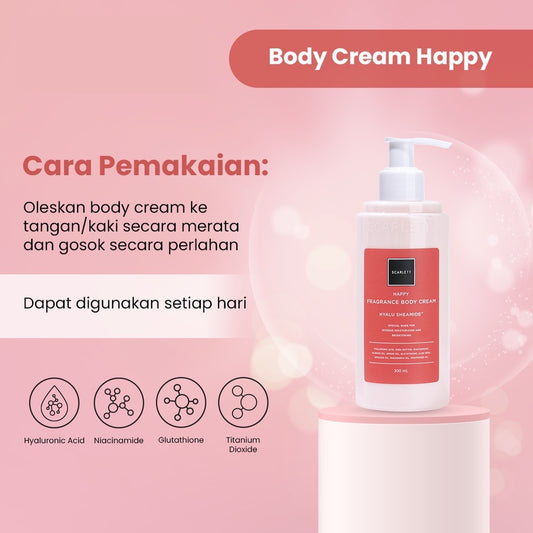 Scarlett Whitening Fragrance Body Cream Happy | 300 ml