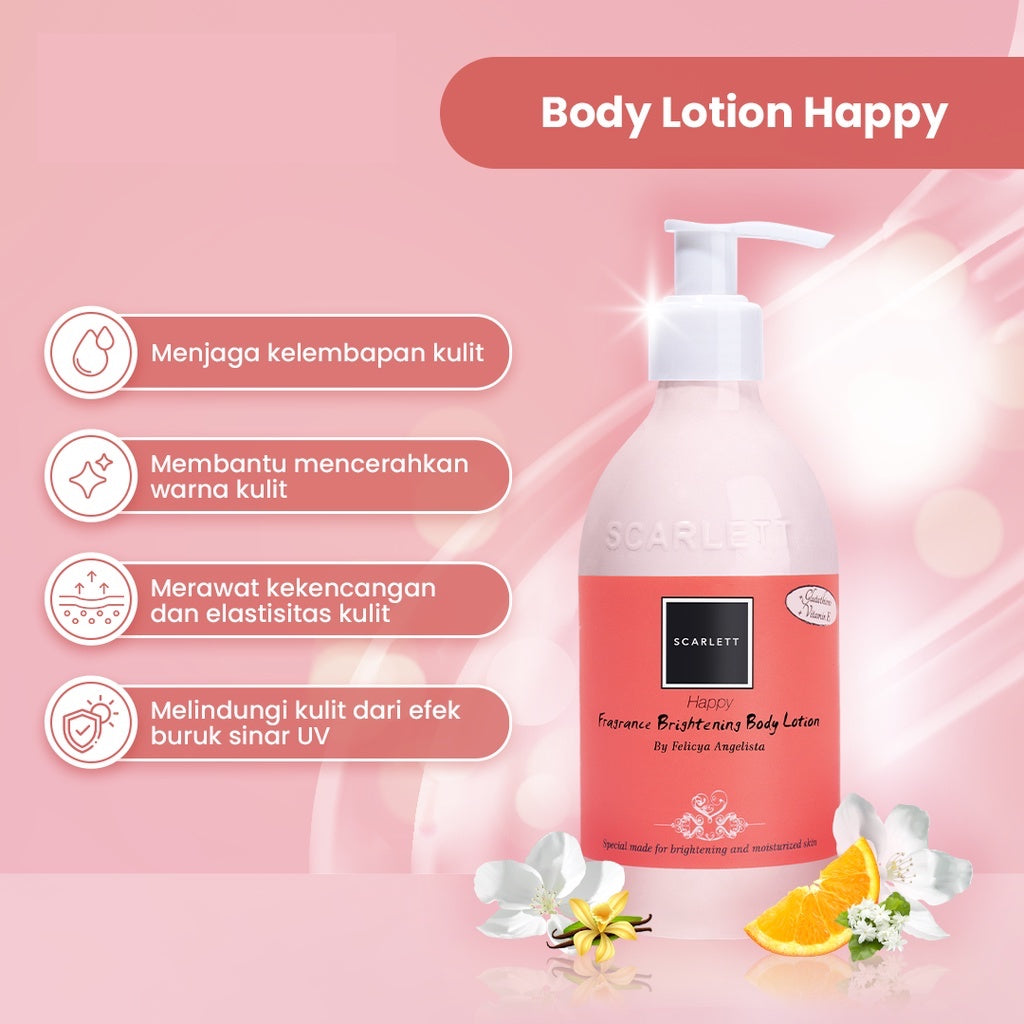 Scarlett Whitening Fragrance Body Lotion Happy | 300 ml