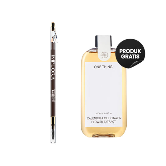 Combo 1+1 Implora Eye Pencil - Dark Brown + One Thing Calendula Officinalis Flower Extract | 150 ml