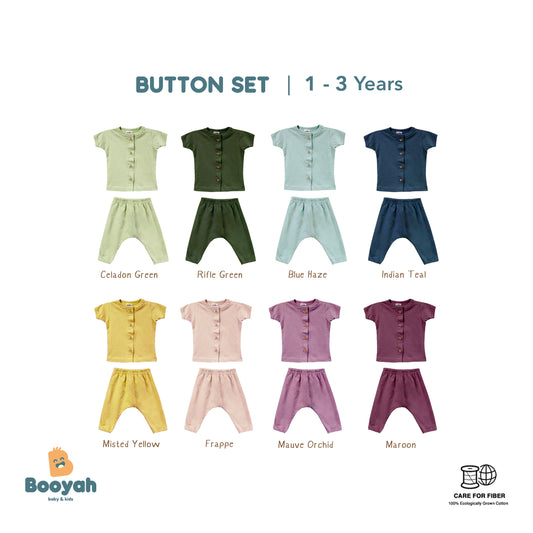 Booyah Baby & Kids Piyama Anak - Button Set Rose Water (6-12 Month)