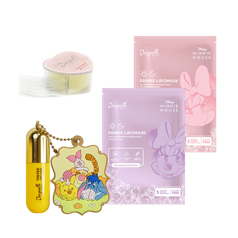 [Mega Combo] Jacquelle Primer Lipo Mask Duo &  Tinted Lipcloud Disney Edition + Free Gift