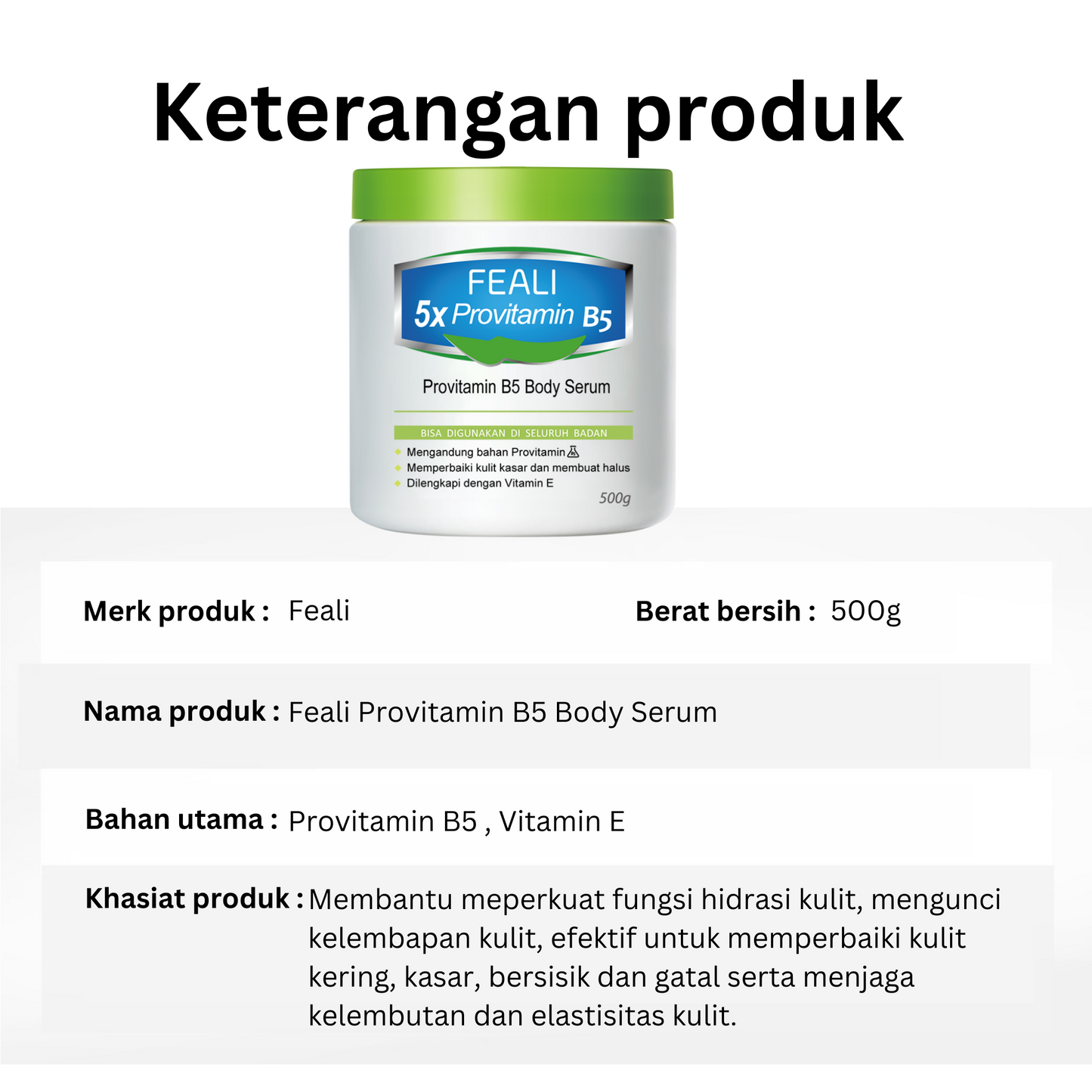 Feali Provitamin B5 Body Serum | 500gr + 100gr