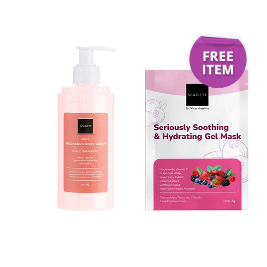 [Combo] Scarlett Whitening Body Cream Jolly + Free Scarlett Seriuosly Soothing & Hydrating Mask (Sachet)