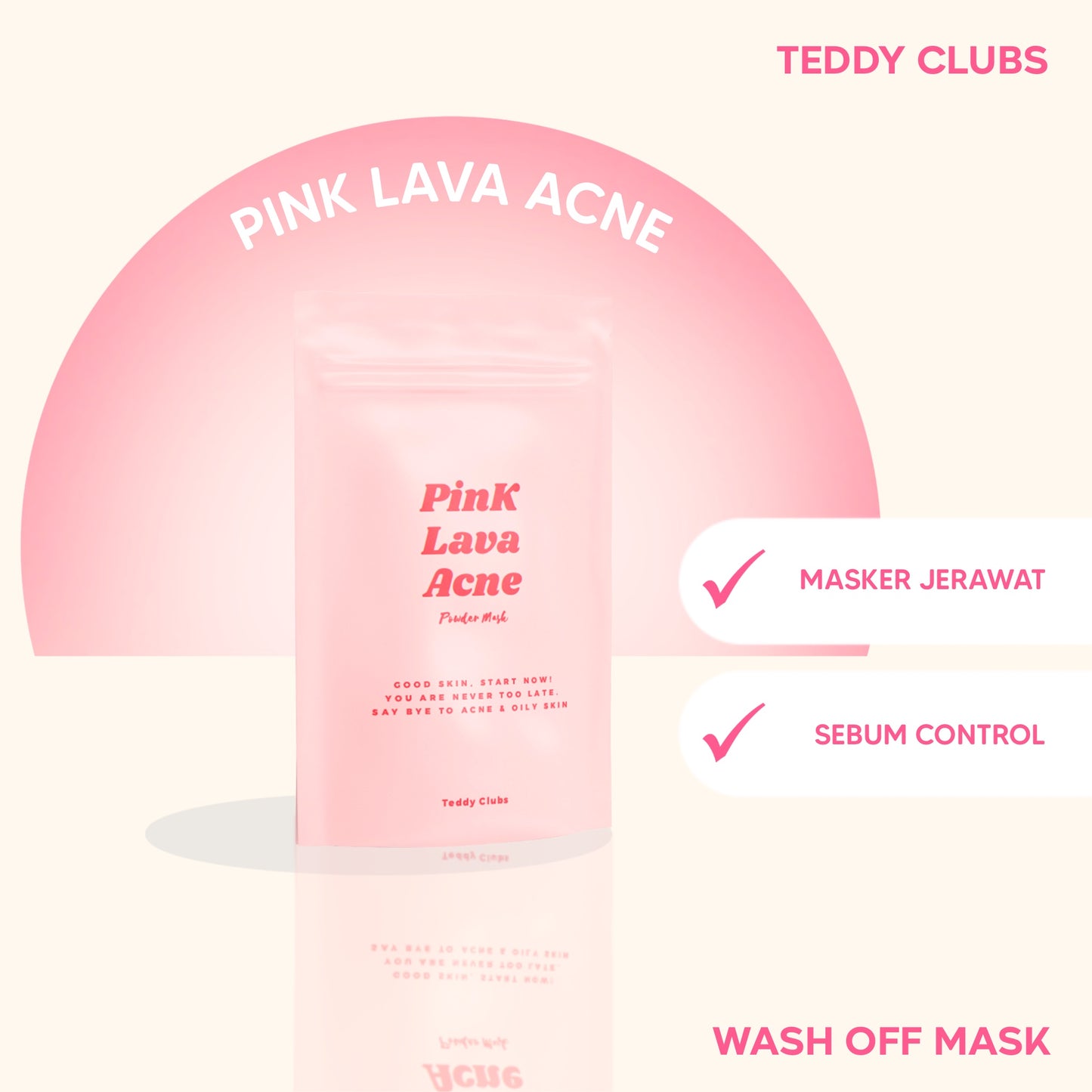 TEDDY CLUBS Mud Mask Pink Lava Acne 30gr