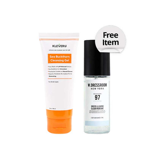 [Combo] Kleveru Sea Buckthorn Cleansing Gel 100 ml + Free W.DRESSROOM Dress & Living Clear Perfume No. 97 April Cotton