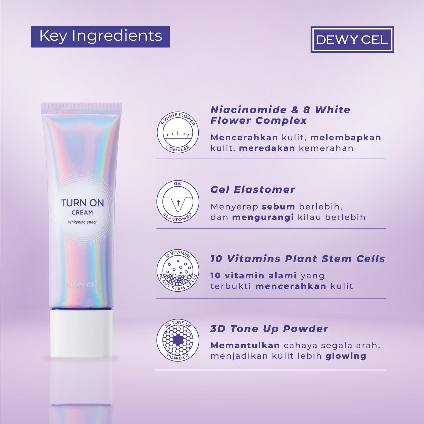 Dewycel Turn On Cream - Whitening Effect | 50 ml