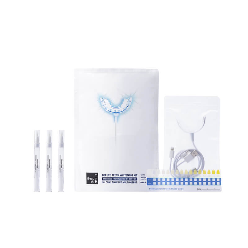 [Exp. Juni 2024] Beaudelab Deluxe Teeth Whitening Kit 16 Dual Glow Led Multi Output