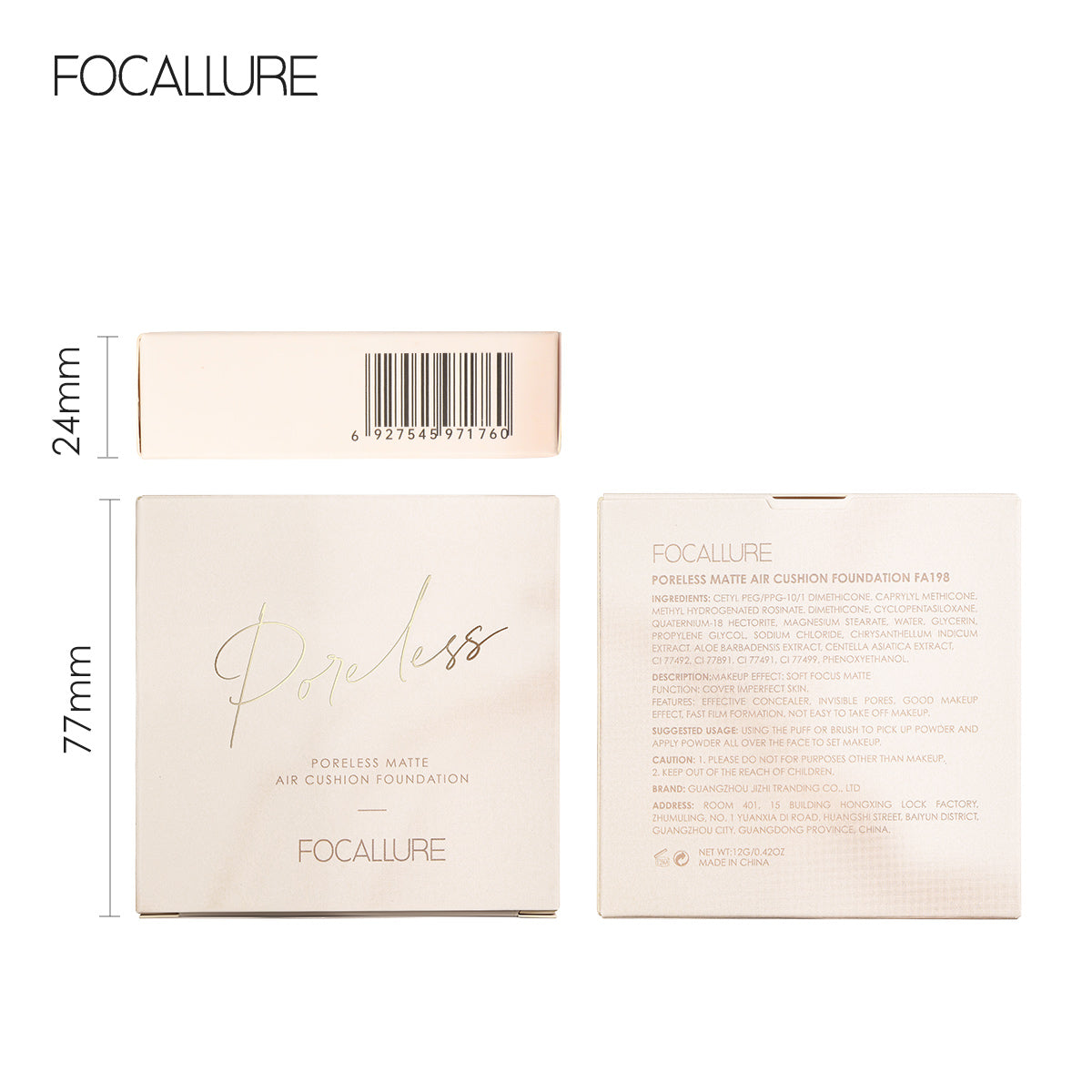 Focallure Poreless Matte Air Cushion Foundation FA198 #2