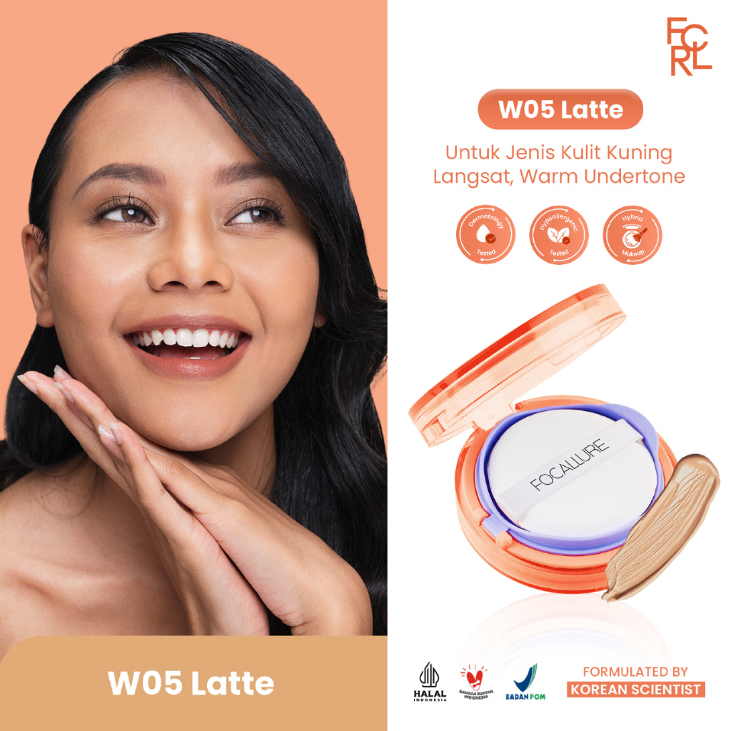 FOCALLURE Poreless Matte Cushion - W05 Latte