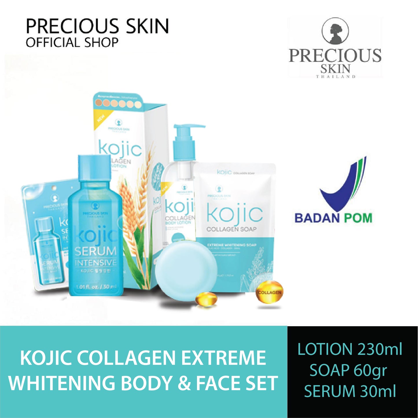 Precious Skin Kojic Whitening Collagen Soap | 60 g