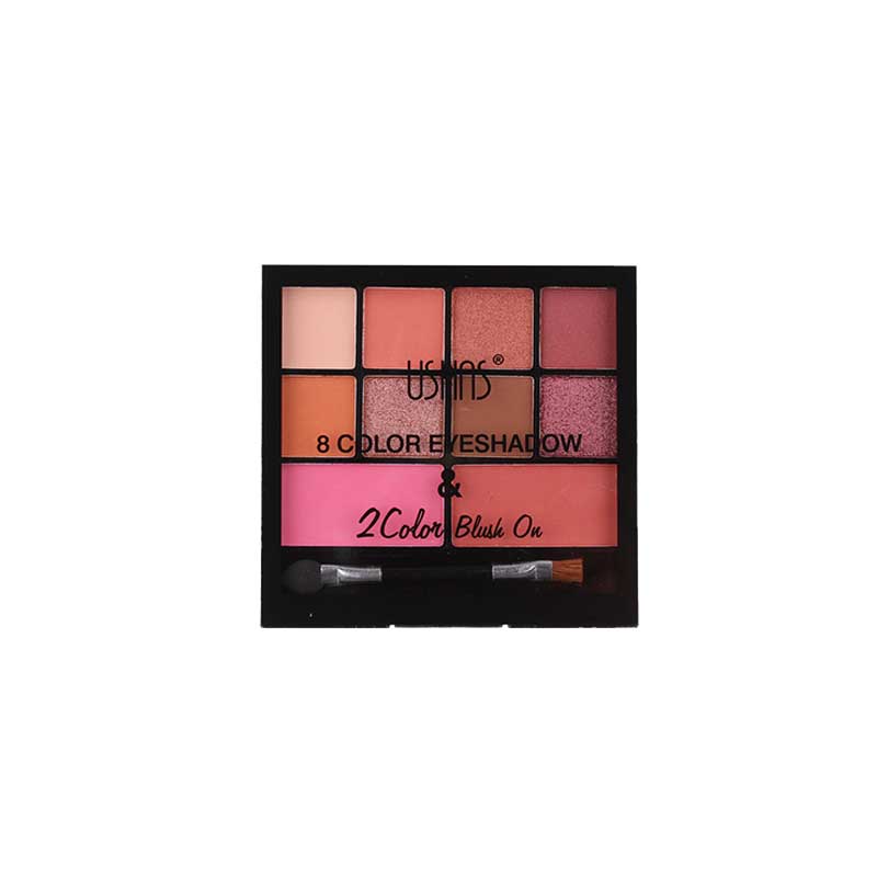 Ushas ES2729 8 Color Eyeshadow & 2 Color Blush On No.01 | 17.6gr