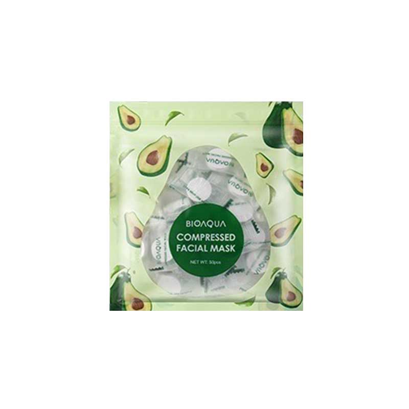 BIOAQUA Compressed Facial Mask (avocado-green) 50pcs