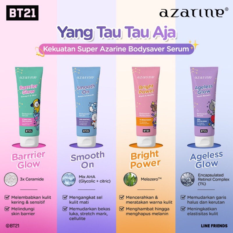 Azarine BT21 Body Lotion Serum Barrier Glow | 100 ml