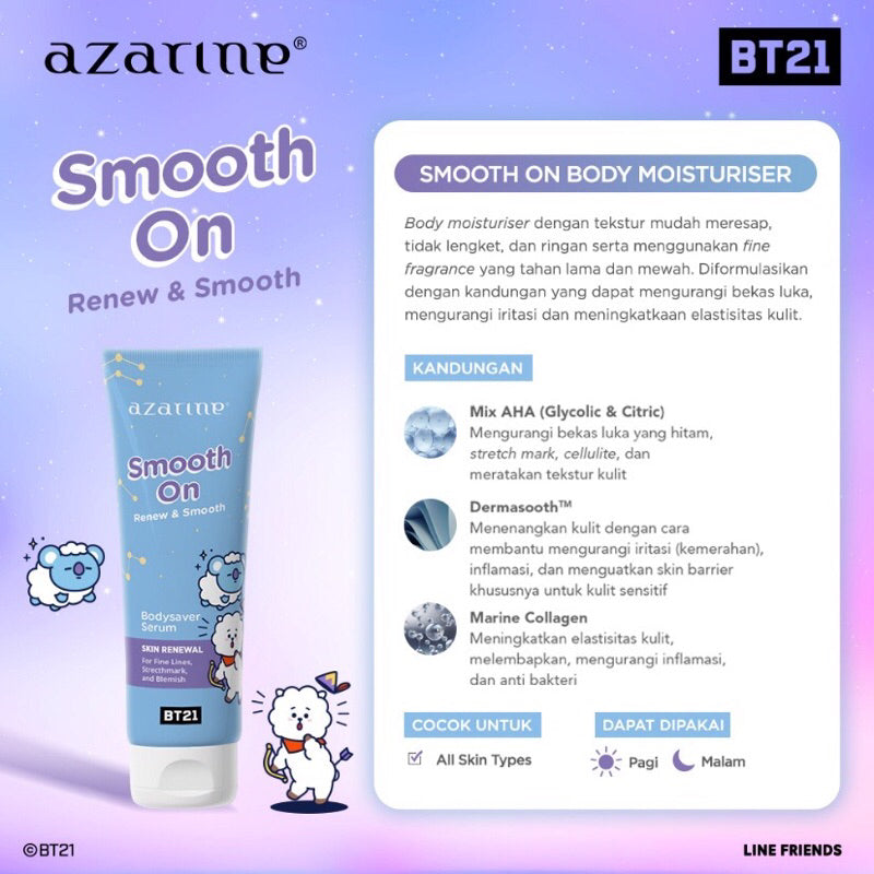 Azarine BT21 Body Lotion Serum Smooth On | 100 ml