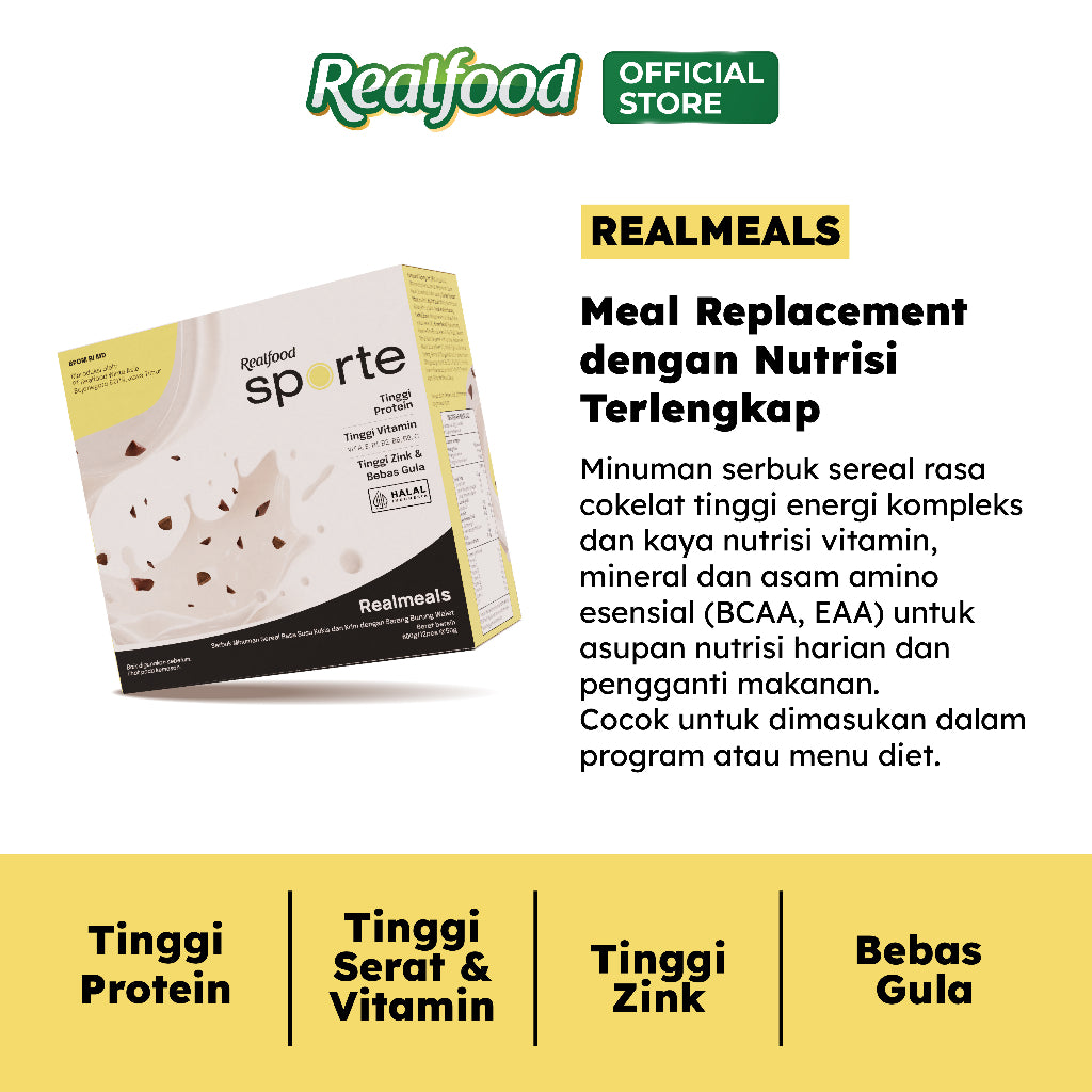 Realfood Sporte Realmeals Sereal Protein Bird's Nest - Cookies & Cream (6 pcs) | 6 X 50gr