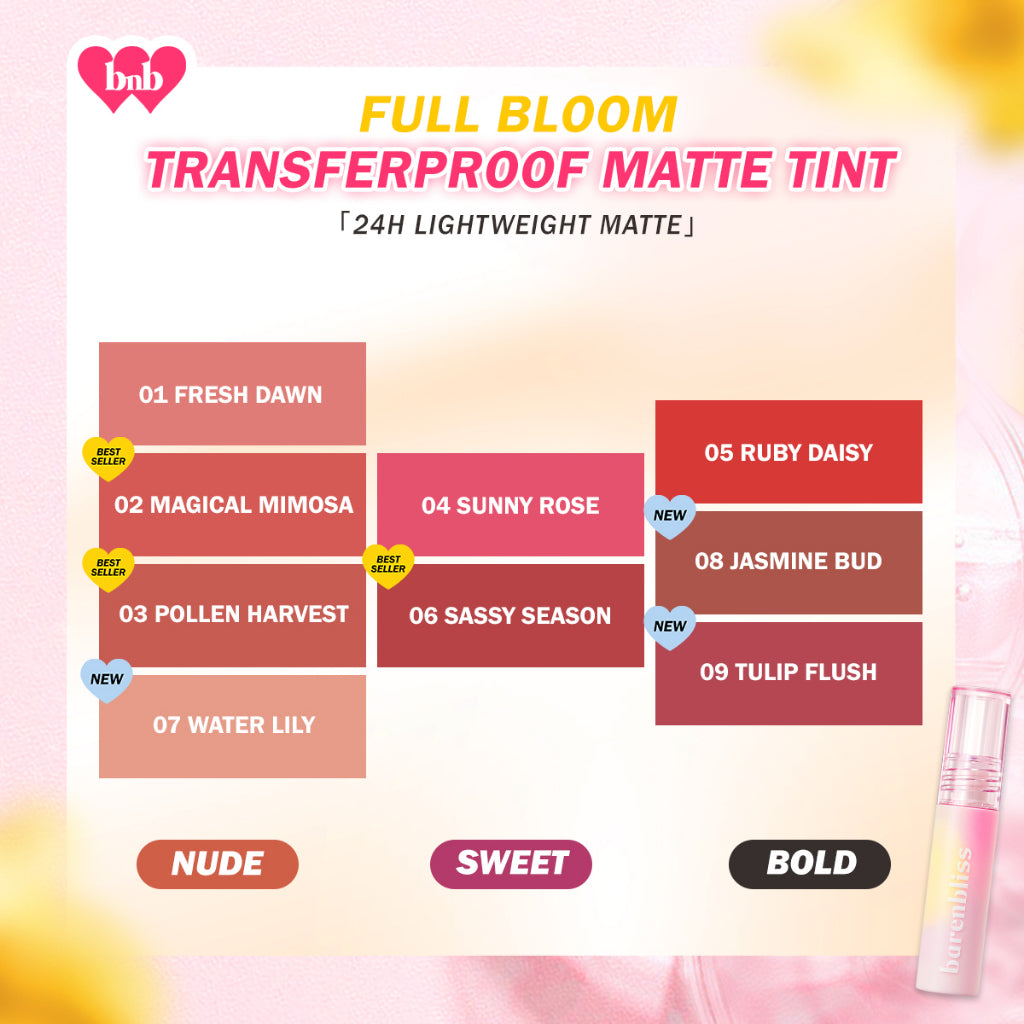 BARENBLISS Full Bloom Transferproof Matte Tint 08 Jasmine Bud