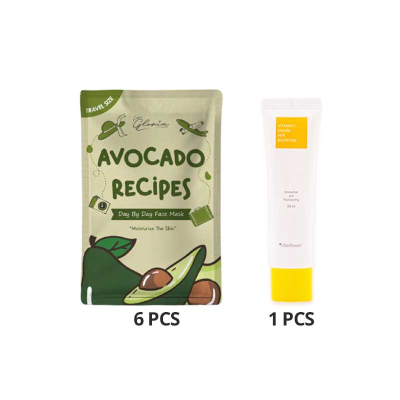 COMBO 6+1 Mask By Lea Masker Avocado | 10g FREE Bellflower