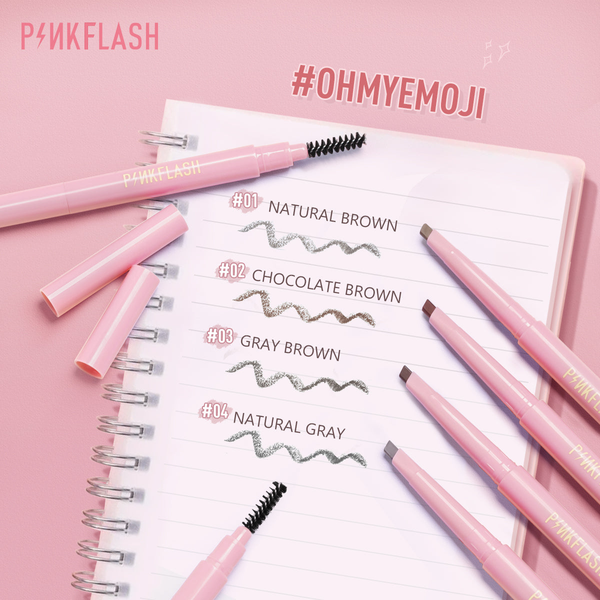 Pinkflash Waterproof Auto Eyebrow Pencil PF-E09 - #01 Natural Brown