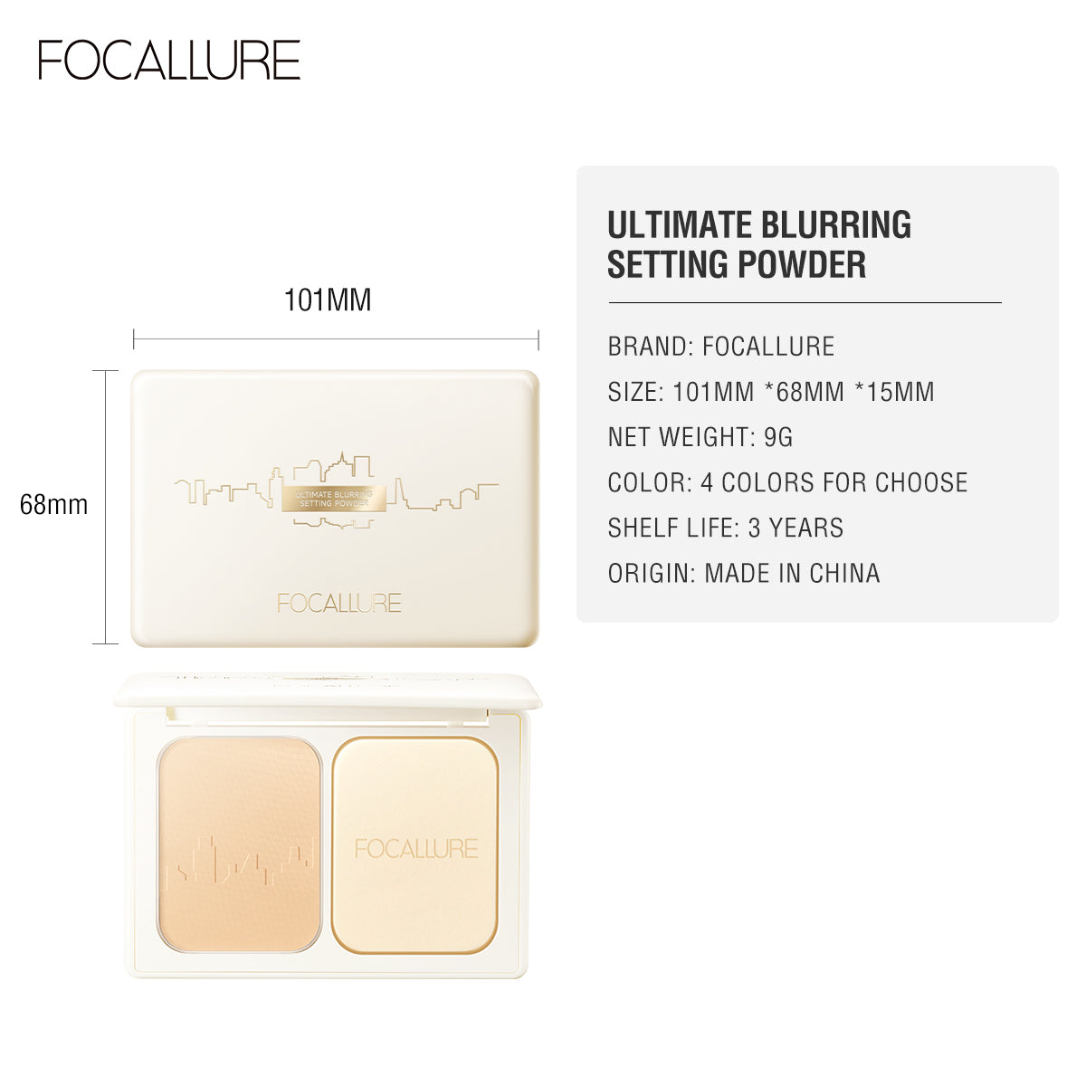 FOCALLURE ULTIMATE BLURRING SETTING POWDER FA338 PC01